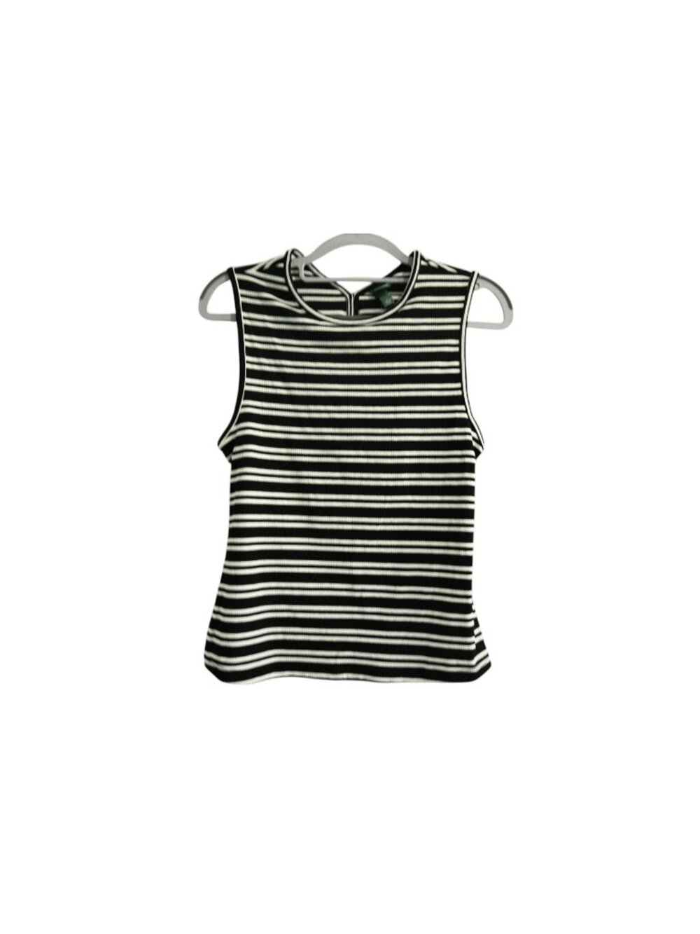 NWT Wild Fable Striped Ribbed Sleeveless Top Sz L Black White Casual Y2K Fashion